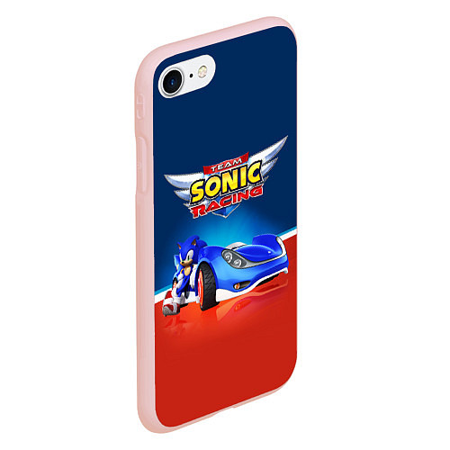 Чехол iPhone 7/8 матовый Team Sonic Racing - Ёжик и его точило / 3D-Светло-розовый – фото 2