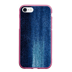 Чехол iPhone 7/8 матовый Синие блёстки во тьме, цвет: 3D-малиновый