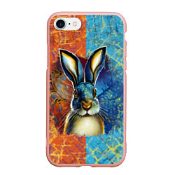 Чехол iPhone 7/8 матовый Огненный новогодний кролик
