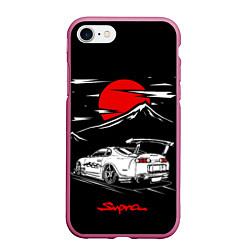 Чехол iPhone 7/8 матовый Тойота супра - JDM Style, цвет: 3D-малиновый