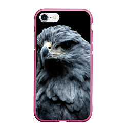 Чехол iPhone 7/8 матовый Oрёл, цвет: 3D-малиновый