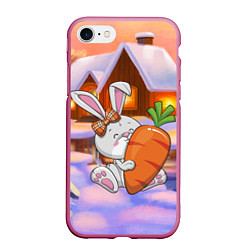 Чехол iPhone 7/8 матовый Зайчик с большой морковью