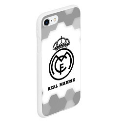 Чехол iPhone 7/8 матовый Real Madrid sport на светлом фоне, цвет: 3D-белый — фото 2