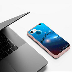 Чехол iPhone 7/8 матовый Бесконечное космическое пространство - Nasa, цвет: 3D-светло-розовый — фото 2