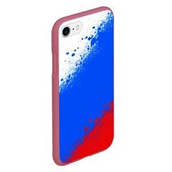 Чехол iPhone 7/8 матовый Флаг России - триколор, цвет: 3D-малиновый — фото 2