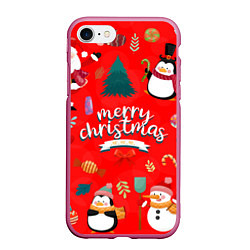 Чехол iPhone 7/8 матовый Merry christmas art