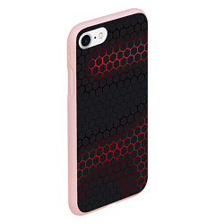 Чехол iPhone 7/8 матовый Броня из стали красная, цвет: 3D-светло-розовый — фото 2