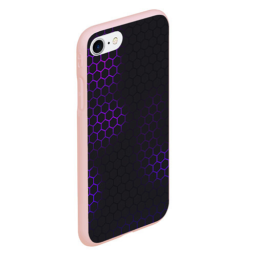 Чехол iPhone 7/8 матовый Броня из стали неоновый градиент / 3D-Светло-розовый – фото 2