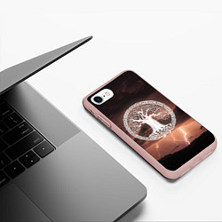 Чехол iPhone 7/8 матовый Yggdrasil white rune, цвет: 3D-светло-розовый — фото 2