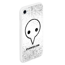 Чехол iPhone 7/8 матовый Evangelion с потертостями на светлом фоне, цвет: 3D-белый — фото 2