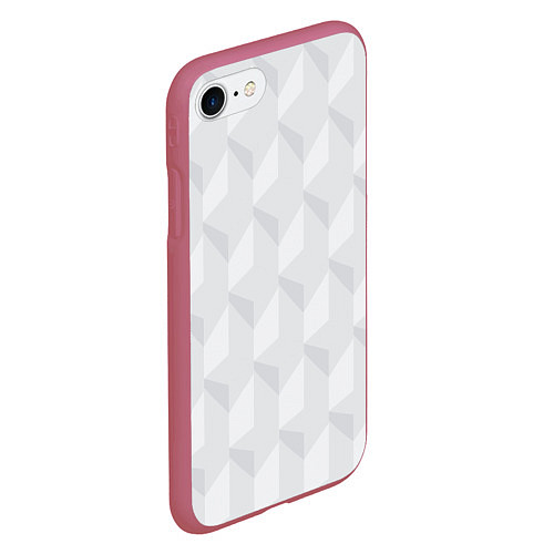 Чехол iPhone 7/8 матовый Абстрактная серая геометрическая текстура / 3D-Малиновый – фото 2