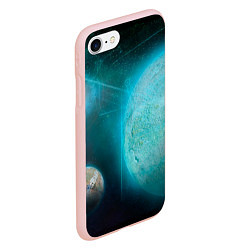 Чехол iPhone 7/8 матовый Космос и планеты, цвет: 3D-светло-розовый — фото 2