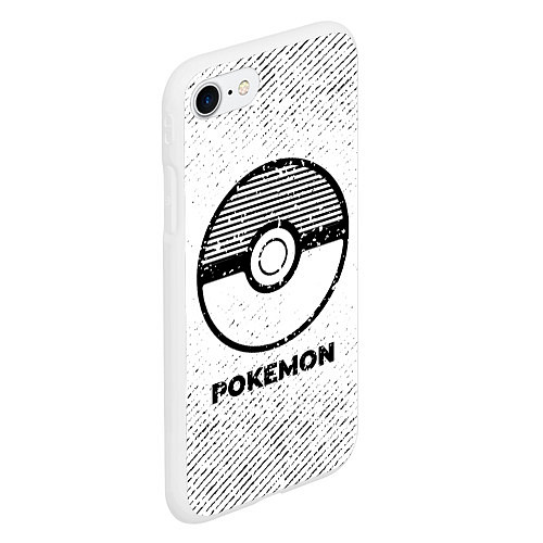 Чехол iPhone 7/8 матовый Pokemon с потертостями на светлом фоне / 3D-Белый – фото 2