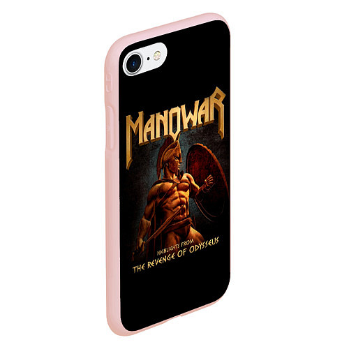 Чехол iPhone 7/8 матовый Manowar rock / 3D-Светло-розовый – фото 2