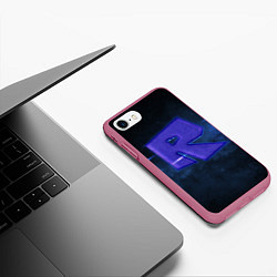 Чехол iPhone 7/8 матовый Roblox space, цвет: 3D-малиновый — фото 2