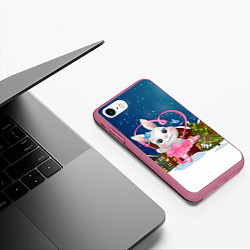 Чехол iPhone 7/8 матовый Зайка балерина, цвет: 3D-малиновый — фото 2