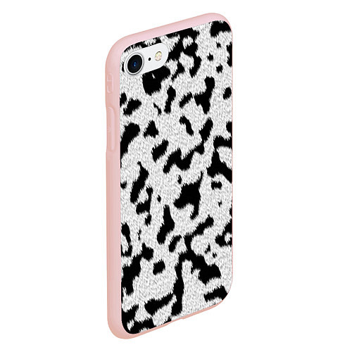 Чехол iPhone 7/8 матовый Далматин - текстура / 3D-Светло-розовый – фото 2