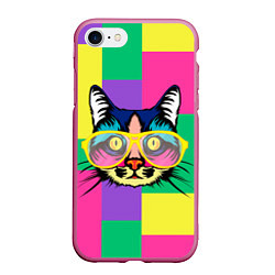 Чехол iPhone 7/8 матовый Кот в стиле поп-арт