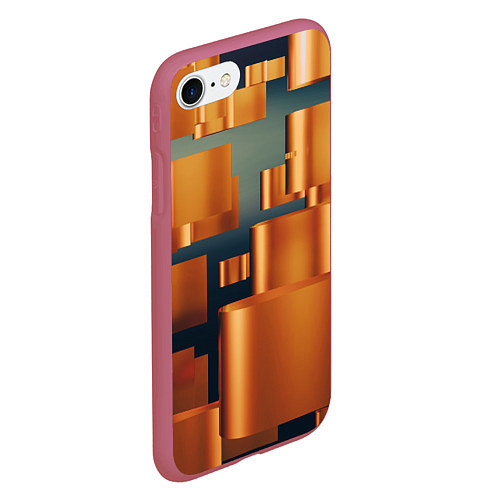 Чехол iPhone 7/8 матовый Золотые геометрические слитки / 3D-Малиновый – фото 2