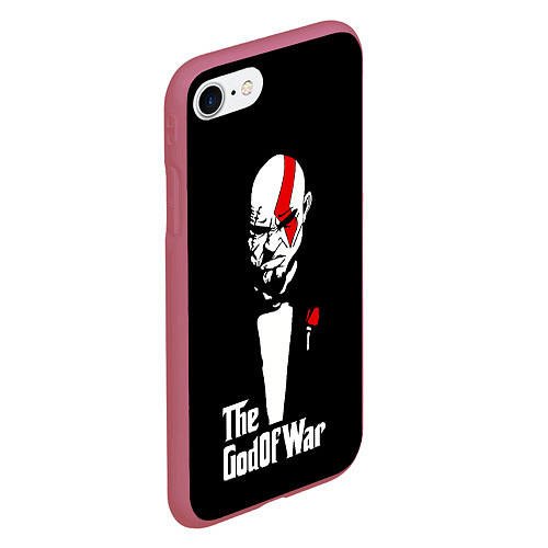 Чехол iPhone 7/8 матовый God of war - Кратос отец войны / 3D-Малиновый – фото 2