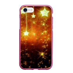 Чехол iPhone 7/8 матовый Золотистае звёзды