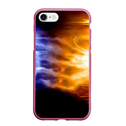 Чехол iPhone 7/8 матовый Борьба двух стихий - лёд и пламя, цвет: 3D-малиновый