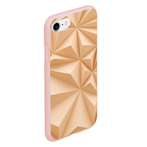Чехол iPhone 7/8 матовый Бежевые полигональные фигуры / 3D-Светло-розовый – фото 2