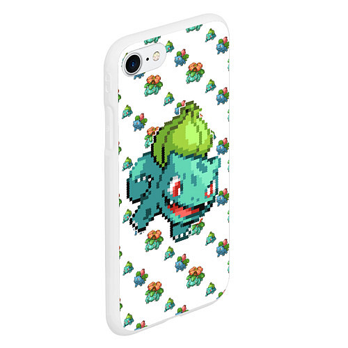 Чехол iPhone 7/8 матовый Pokemon go pixel / 3D-Белый – фото 2