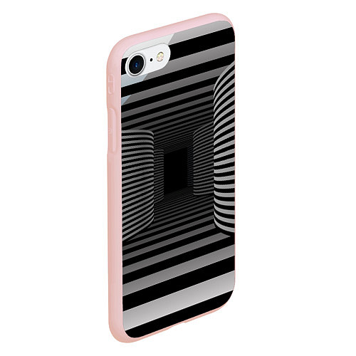Чехол iPhone 7/8 матовый Коридор - оптическая иллюзия / 3D-Светло-розовый – фото 2