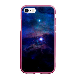 Чехол iPhone 7/8 матовый Звёздное небо, цвет: 3D-малиновый