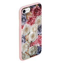 Чехол iPhone 7/8 матовый Цветы роз, цвет: 3D-светло-розовый — фото 2