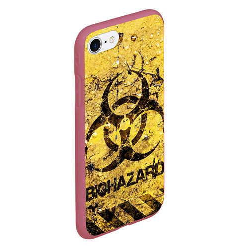 Чехол iPhone 7/8 матовый Danger biohazard / 3D-Малиновый – фото 2