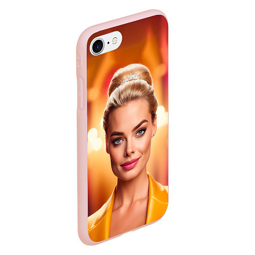 Чехол iPhone 7/8 матовый Нейросеть - Барби Марго Робби / 3D-Светло-розовый – фото 2