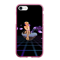 Чехол iPhone 7/8 матовый Ретро девушка на острове, цвет: 3D-малиновый