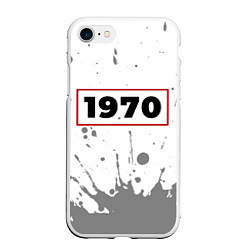 Чехол iPhone 7/8 матовый 1970 - в красной рамке на светлом, цвет: 3D-белый