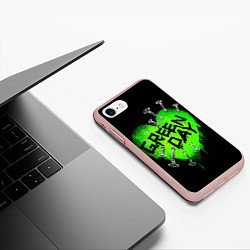 Чехол iPhone 7/8 матовый Green day heart nails, цвет: 3D-светло-розовый — фото 2