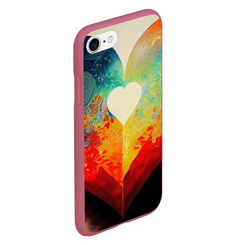 Чехол iPhone 7/8 матовый Your heart / 3D-Малиновый – фото 2