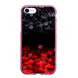 Чехол iPhone 7/8 матовый Генезис абстракция и смайлы, цвет: 3D-малиновый