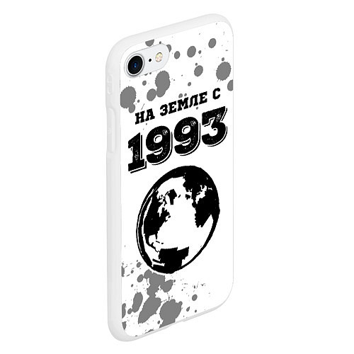 Чехол iPhone 7/8 матовый На Земле с 1993: краска на светлом / 3D-Белый – фото 2