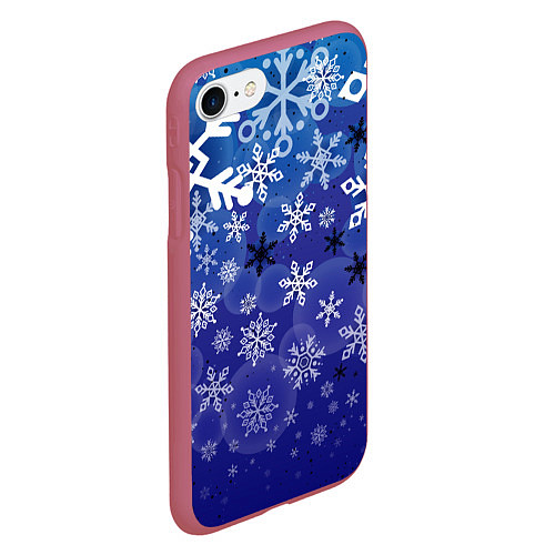 Чехол iPhone 7/8 матовый Сказочный снегопад / 3D-Малиновый – фото 2