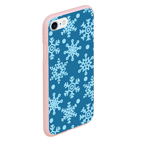 Чехол iPhone 7/8 матовый Blue snow / 3D-Светло-розовый – фото 2