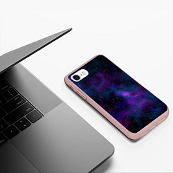 Чехол iPhone 7/8 матовый Космос с галактиками, цвет: 3D-светло-розовый — фото 2