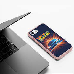 Чехол iPhone 7/8 матовый Назад в будущее - Делориан 12, цвет: 3D-светло-розовый — фото 2