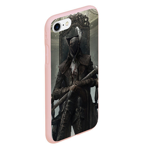 Чехол iPhone 7/8 матовый Bloodborne охотник / 3D-Светло-розовый – фото 2