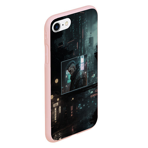 Чехол iPhone 7/8 матовый Обратная сторона Найт Сити / 3D-Светло-розовый – фото 2