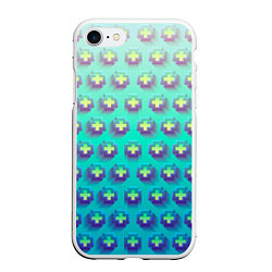 Чехол iPhone 7/8 матовый Неоновые крестики, цвет: 3D-белый