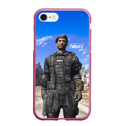 Чехол iPhone 7/8 матовый Field scribe commando - Fallout 4, цвет: 3D-малиновый