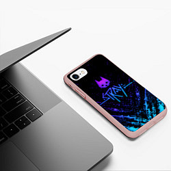 Чехол iPhone 7/8 матовый Stray neon paint splashes, цвет: 3D-светло-розовый — фото 2