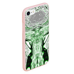 Чехол iPhone 7/8 матовый Зеленый узор, цвет: 3D-светло-розовый — фото 2