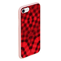 Чехол iPhone 7/8 матовый Красно-черный геометрический узор, цвет: 3D-светло-розовый — фото 2